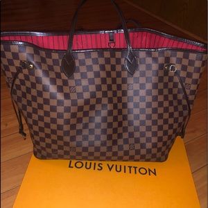 Louis Vuitton.  NEVERFULL GM.  Damier Ebene.